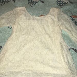 Cream lace maternity top